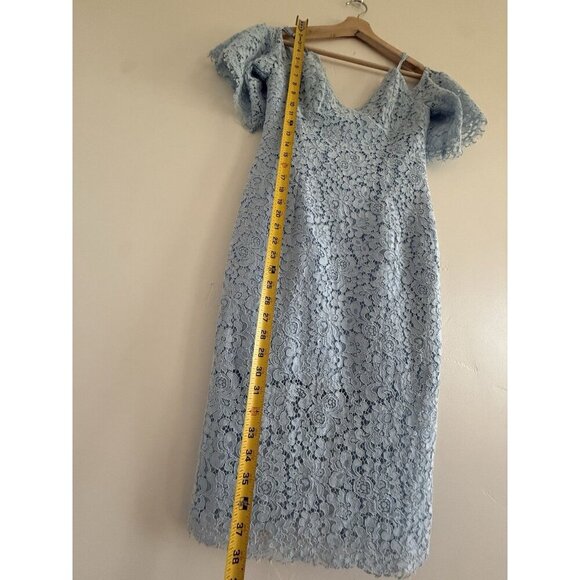 Bardot Karlie Cold Shoulder Black Lace women Dress Size 6 blue mini dress - Picture 9 of 16